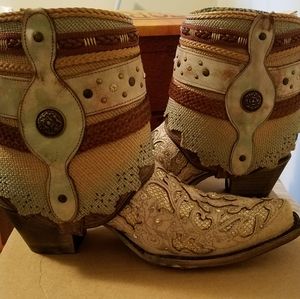 Corral white glitter ankle boot